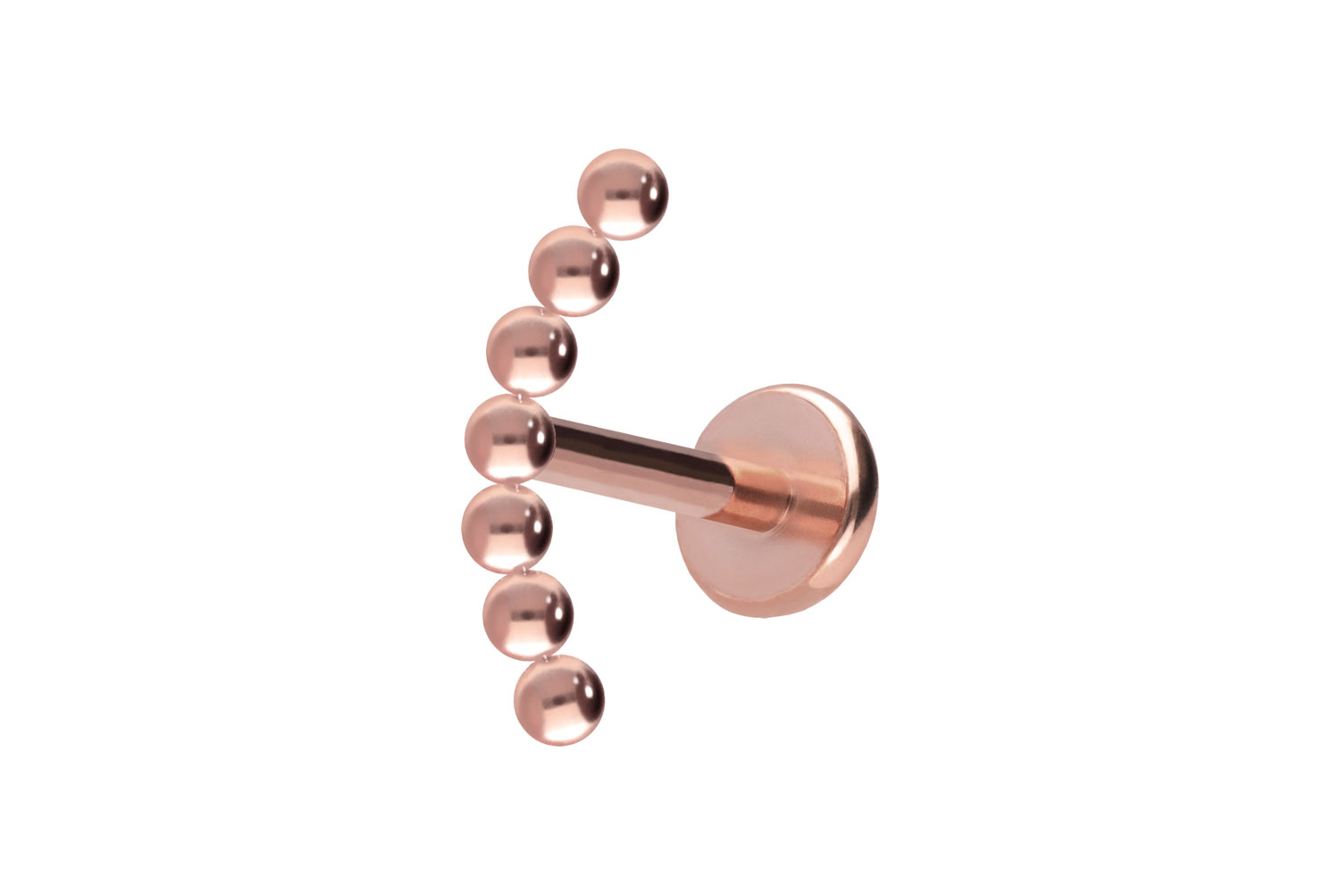 Titan Labret Piercing mit Push Fit 7 KUGELN